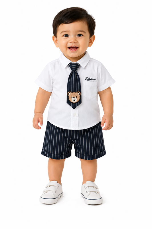Baby Boys Formal Shirt, Tie & Shorts Clothing Set